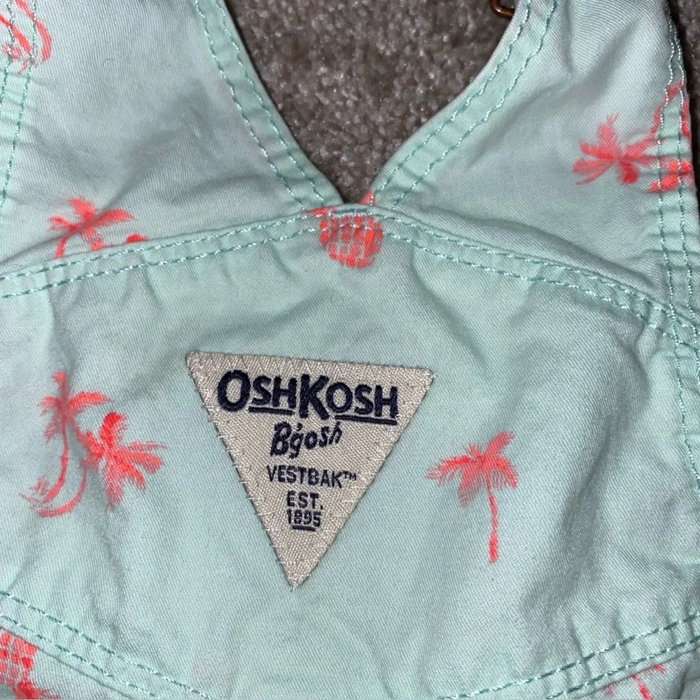 Oshkosh B’Gosh Shortalls Size 12 Months Pineapples Palm‎ Trees Cool Mint Summer